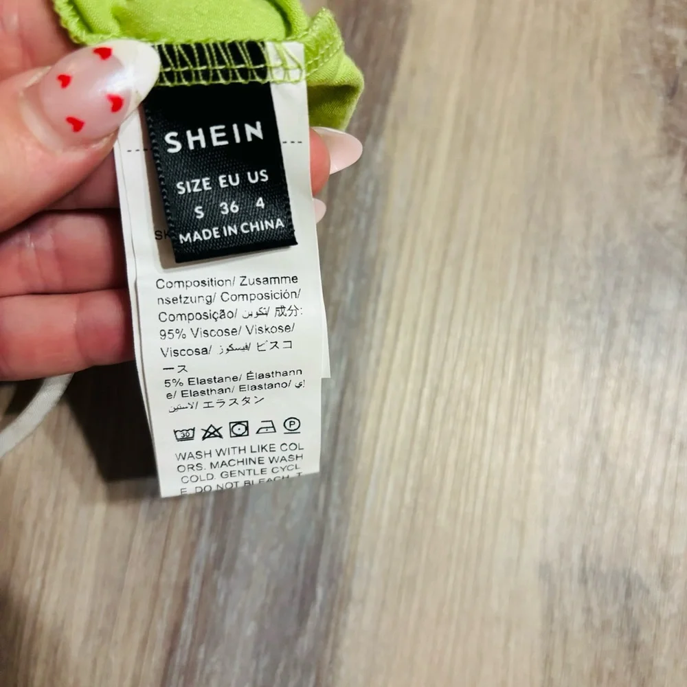 Lime Green one shoulder cropped tank size small by SHEIN - Picture 4 of 4